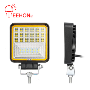 Lampu Kerja LED 4 Inci 126W, dengan Bukaan Kuning Cincin Halo 12V 24V DRL Desain Baru untuk Bus Truk Traktor Offroad - Product Image 4
