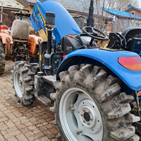 Tracteur agricole d'occasion Dongfeng 604 4x4, 60 CV, moteur diesel 4 cylindres, équipement agricole, chargeur frontal, origine Shandong
