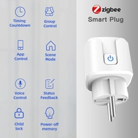 Prise intelligente Tuya ZigBee EU 16A, prise simple sans fil, télécommande Alexa Google, avec surveillance de la consommation d'énergie, minuterie, application, commande vocale