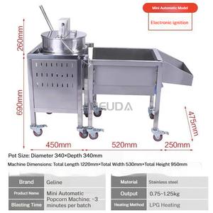 Máquina Comercial de Palomitas de Maíz a Gas para Hacer Palomitas Esféricas, Ideal para Puestos Ambulantes y Negocios de Snacks - Product Image 3