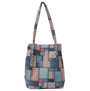 Personalized retro <b>patchwork</b> women's <b>bag</b>, casual checkered canvas handbag, multifunctional tote <b>bag</b>, shopping <b>bag</b> - Product Image 3