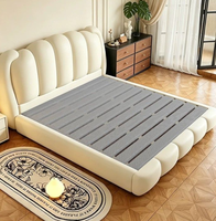 Ensemble de meubles de chambre à coucher de luxe italien, lit king size moderne, lit double en cuir capitonné, grande tête de lit haute, style doux, meubles pour la maison