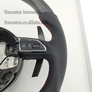 Volante Deportivo de Fibra de Carbono Perforada con Franja Roja Superior para Audi A3 A4L A5 A6L A7 Q3 Q5, el Más Popular - Product Image 6