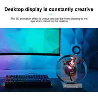Écran de ventilateur de bureau à LED holographique 3D pour la publicité, la lecture audio, la couverture transparente pour l'équipement publicitaire
