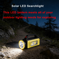 Lampu Senter LED COB Super Terang Tenaga Surya Isi Ulang Tahan Air 2000mAh 1000 Lumens Pengisian USB Genggam untuk Bertahan Hidup Darurat