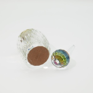 Bouteille d'huile d'Athar en cristal à fond épais, atmosphérique et simple, best-seller, avec couvercle en cristal de couleur noire - Product Image 2
