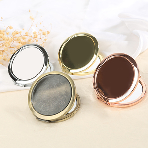 Specchio Compatto Pieghevole in Metallo con Logo Personalizzato, Portatile da Viaggio, Doppio Lato con Ingrandimento 1X/2X, Oro, Argento, Oro Rosa - Product Image 3