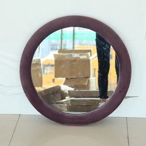 Tela envuelto decoración del hogar <span class=keywords><strong>espejo</strong></span> de pared redondo - Product Image 2