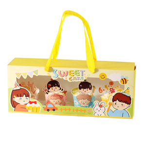 Nuova scatola per cupcake con finestra aperta per ascensore per cartoni animati per bambini ins confezione regalo per muffin con mousse creativa al vento - Product Image 1