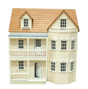 Nuovi prodotti casa delle bambole per bambini al coperto casa del villaggio in legno Kit per la casa delle bambole giocattoli in legno casa delle bambole 1/12 scala QW60322 - Product Image 2