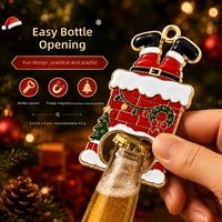 Décapsuleur magnétique de Noël personnalisé pour réfrigérateur, en alliage de zinc, design créatif Père Noël, multifonctionnel, cadeau festif, pendentif