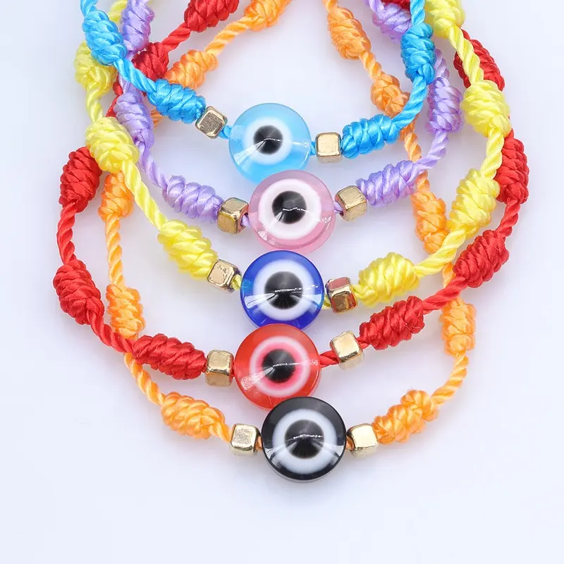 New Anti-fatigue Resin Bracelet Wholesale Colorful Couples Bracelet Creative Lucky Devil Eye Braided Bracelet for Men Women