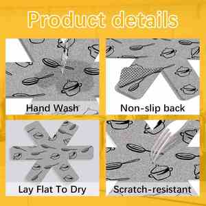 Protectors Stacking 3 Sizes Custom Logo Pan Separators Anti-Slip Cookware <b>Pads</b> Stop <b>Scratches</b> Marring Kitchen Storage - Product Image 4