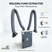Purificateur de fumée de soudage à double bras 2,2 kW, collecteur mobile à deux bras