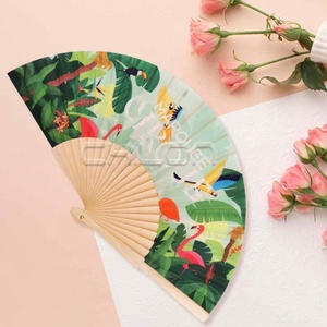 Regalo de promoción, impresión personalizada, ventilador de mano de madera reutilizable pintado para decoración del hogar - Product Image 2