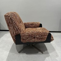 Fauteuil pivotant en tissu XD091 de style italien moderne, simple et minimaliste, rembourré en mousse haute résilience, pour salon et mobilier de maison