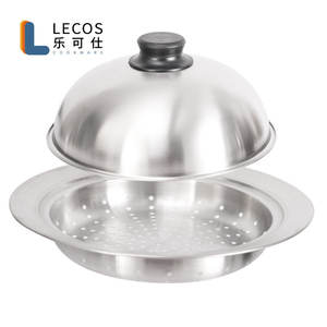 บอสซัมกระทะอุ่นอาหารพร้อมถาดเจาะรูทำจากสเตนเลสสตีลกระทะอุ่นอาหารและอาหารทะเลแบบเกาหลี - Product Image 3