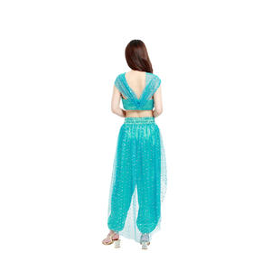 Disfraces <span class=keywords><strong>de</strong></span> Halloween Cosplay <span class=keywords><strong>Sexy</strong></span> Aladdin Magic Lamp Jasmine Princess Dress Party Belly Dancer Costume - Product Image 6