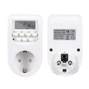 Enchufe Temporizador Digital Programable Diario/Semanal de 24 Horas, 10A, 220V-240V, 50Hz, Tipo de Enchufe Europeo, CE RoHS, AL-06G SUPOELE IP44 - Product Image 1