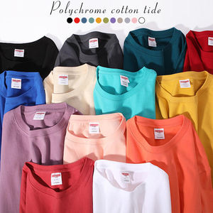 コットン特大Tシャツ無地Tシャツ男性用カスタムプリントTシャツ - Product Image 2