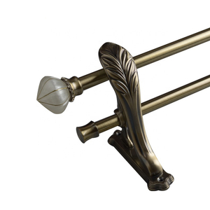 Oloman — Double tige en laiton poli pour rideaux, support mural pour rideaux, 28, 48 ", <span class=keywords><strong>3</strong></span>/4 - Product Image 3