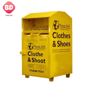 OEM Logo Customized Waterproof Anti-rust and Thief Strong Steel Used Metal Recycling Book Donation Bin Clothing Textile Donation