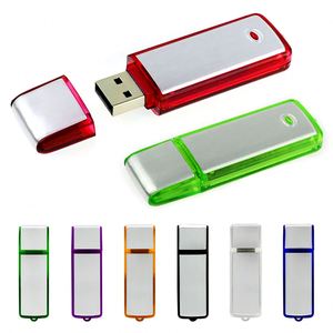 แฟลชไดรฟ์ USB พลาสติกใส พร้อมแผ่นโลหะสอดใส่  โลโก้สั่งทำได้ ดีไซน์รูรูปกุญแจ สำหรับของขวัญส่งเสริมการขายขององค์กร - Product Image 1