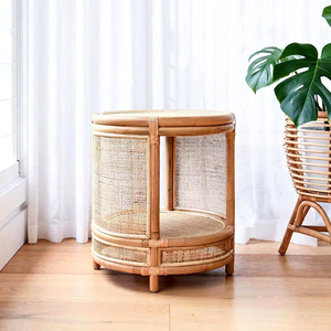 Usine du Vietnam Table de chevet en rotin style ferme Table de chevet de haute qualité pour meubles de chambre et décoration en gros - Product Image 1