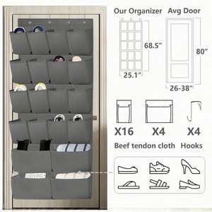 Organisateur de chaussures mural à suspendre sur la porte, organisateur de chaussures suspendu, organisateur de rangement à suspendre derrière la porte avec 20 poches - Product Image 3