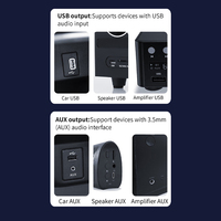 Receptor Bluetooth para coche Adaptador inalámbrico Bluetooth Aleación de zinc Aux USB Túnel dual Audio Manos libres Plug and Play Micrófono incorporado