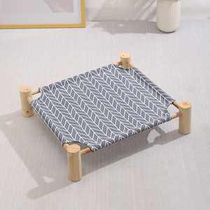 Qbellpet Canapé d'été pour animaux <span class=keywords><strong>de</strong></span> compagnie, Lit hamac pour chat, Canapé hamac <span class=keywords><strong>en</strong></span> bois pour chat, Lit <span class=keywords><strong>en</strong></span> bois pour chat pour le camping, Rampe pour chien pour lit - Product Image 5