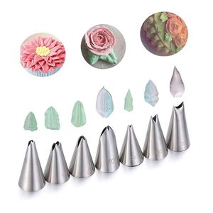 Lixsun 7 pz strumento di decorazione per torte Cupcake in acciaio inossidabile foglie di crema fai da te punta per glassa Piping Set di ugelli decorativi - Product Image 1