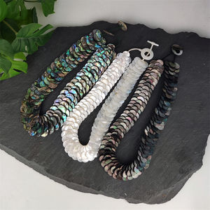 天然ブラックマザーオブパールフィッシュスケールビーズネックレスボヘミアンスタイルビーチジュエリー貝殻ネックレスメーカー売れ筋 - Product Image 6