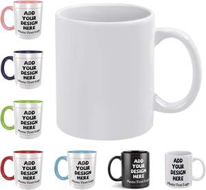 Vente en gros de tasses à café en céramique blanches personnalisées avec logo imprimé, 11 oz, en porcelaine, pour la sublimation, pour Noël - Product Image 2