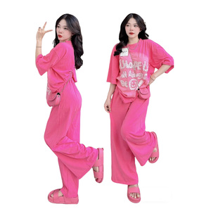 Completo sportivo estivo da donna 2026, nuovo, casual, elegante, <span class=keywords><strong>giovanile</strong></span> e chic, due pezzi, <span class=keywords><strong>taglie</strong></span> <span class=keywords><strong>forti</strong></span>, <span class=keywords><strong>abbigliamento</strong></span> femminile - Product Image 2