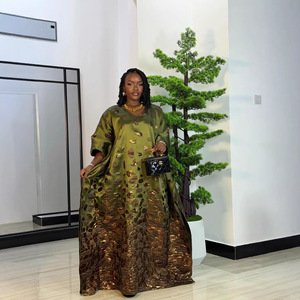 Vestido caftán africano tradicional para fiesta Elegante vestido Boubou africano con diadema - Product Image 2
