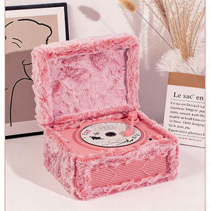 Cute Furry Plush Retro CD Player Built in Speaker <b>USB</b> Playback AUX Input Photo Display for Home Bedroom Gift - Product Image 6
