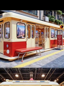 Grande Modello di Tram Cinese Retrò Rosso per Decorazione, Attrazione Turistica, Sfondo Fotografico e Simulazione Locomotiva - Product Image 1