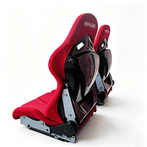 Asiento de Carreras Jabel, el Más Vendido, Universal, Rojo/Azul, Tela de Fibra de Carbono, Reclinable, Tipo Bucket Doble - Product Image 4