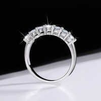 Bague en argent S925 transfrontalière avec moissanite taille princesse de 0,7 carat pour femme, certifiée GRA, pour anniversaire et célébration, vente en gros