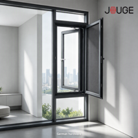 Fenêtre en aluminium haut de gamme JOUGE 1,8 mm, alliage 6060-T66, ouverture vers l'extérieur, verre Low-e pour projet de maison moderne