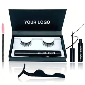 Private label magnetic eyelashes with magnetic eyeliner and 5 or 10 magnets