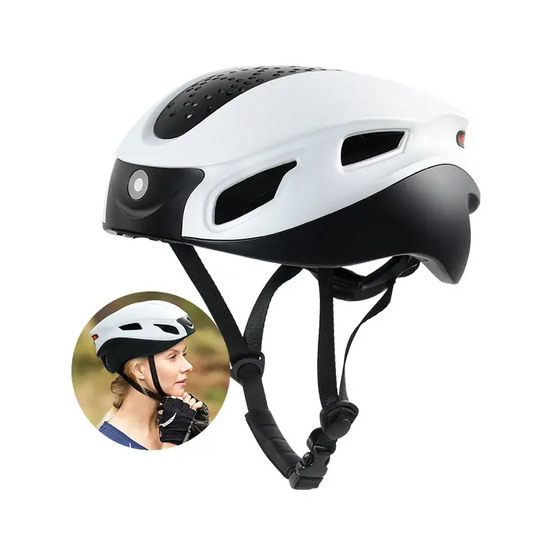 W5 helm cerdas Ai dengan sinyal belok, yang dapat dihubungkan ke Bluetooth untuk memutar musik dengan kontrol suara