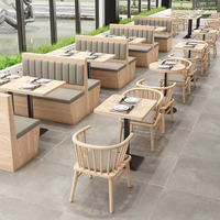 Meilleure vente en forme de U Booth Sofa Frame Mobilier de restaurant Café Fast Food Restaurant Ensembles de table et de chaises populaires