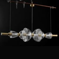 Nouveauté 2026, lustre suspendu en verre soufflé à la main de style vintage, lampes LED, décoration intérieure moderne, cadre en fer, taille moyenne