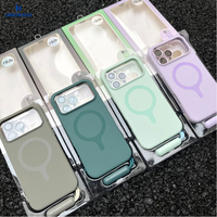 Pour iPhone 11 12 13 14 15 16 Plus 17 18 Pro Max – Coque de téléphone magnétique personnalisée en silicone mat avec dragonne assortie pour un look tendance