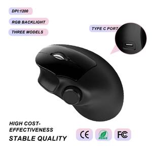 Ratón Ergonómico Vertical Recargable USB con Retroiluminación RGB, 3 Botones, 1200 DPI, Triple Modo, Inalámbrico 2.4G, BT1, BT2, para Portátil/Escritorio - Product Image 1