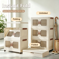Organisateur de rangement pliable en plastique avec roulettes, écologique, facile à installer, grande capacité pour appartement et bureau