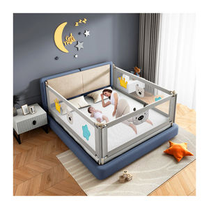 Fall Folding Baby Sicherheit <span class=keywords><strong>Queen</strong></span> Bett rahmen Eisen Schienen Schutz Schutz Zaun Atmungsaktiv Baby Proof Krippe Bett Geländer Kinder New Baby - Product Image 1