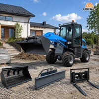 Chargeuse sur pneus diesel de qualité supérieure LOGWAY, direction assistée hydraulique articulée, construction robuste pour la construction